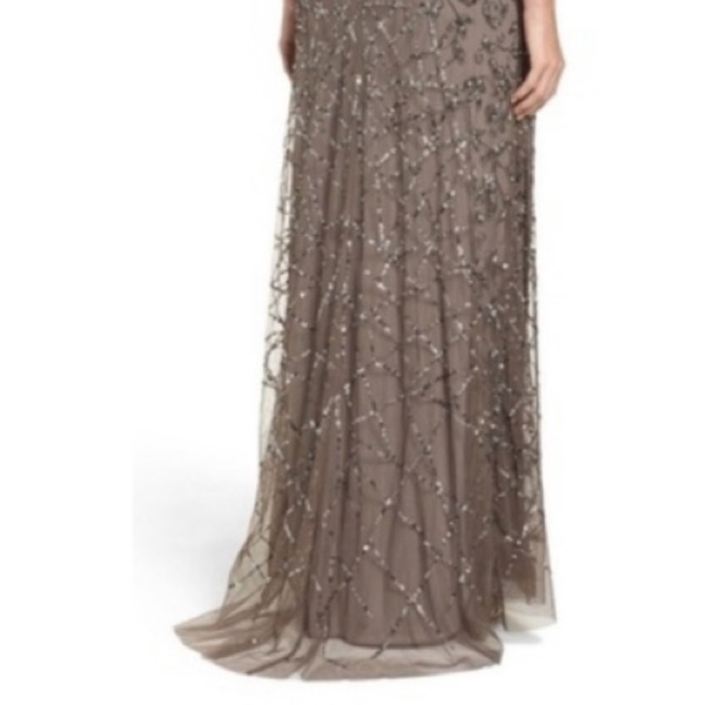 Adrianna Papell mock neck beaded gown - Picture 3 of 9